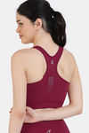 Zelocity Medium Impact Quick Dry Sports Bra with Removable Padding - Beet Red — thumbnail 2